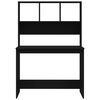 vidaXL Työpöytä hyllyillä musta 102x45x148 cm tekninen puu