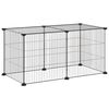 vidaXL 8-paneelinen lemmikkih&auml;kki musta 70x35x35 cm ter&auml;s