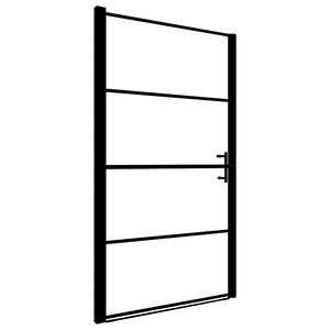 vidaXL Suihkuovi karkaistu huurrelasi 91x195 cm musta