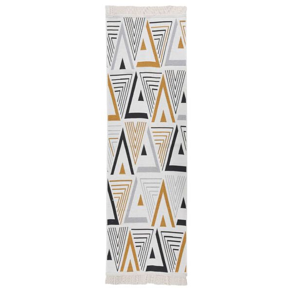 vidaXL Matto keltainen ja harmaa 80x300 cm puuvilla