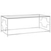 vidaXL Sohvap&ouml;yt&auml; hopea 120x60x45 cm ruostumaton ter&auml;s ja lasi