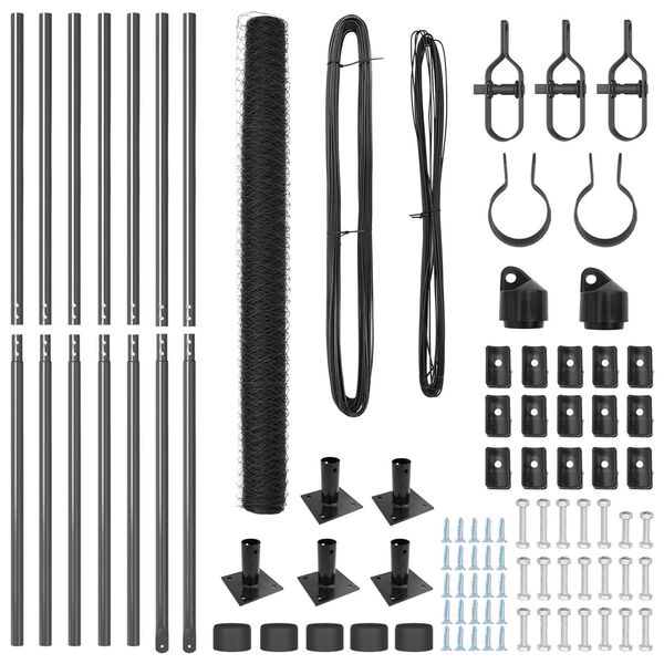 vidaXL Aitalatu Harmaa 10 x 1,4 m (50 mm verkko) Ter&auml;st&auml; ja PVC:t&auml;