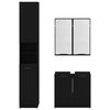 vidaXL Kylpyhuoneen kaappisetti ovella 3 pcs Musta tammi. Tekninen puu