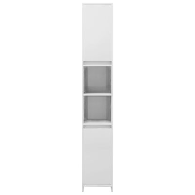 vidaXL Kylpyhuonekaappi korkeakiilto valkoinen 30x30x183,5cm lastulevy