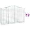 vidaXL Kaarevat kivikorit 9 kpl 200x50x120/140 cm galvanoitu rauta