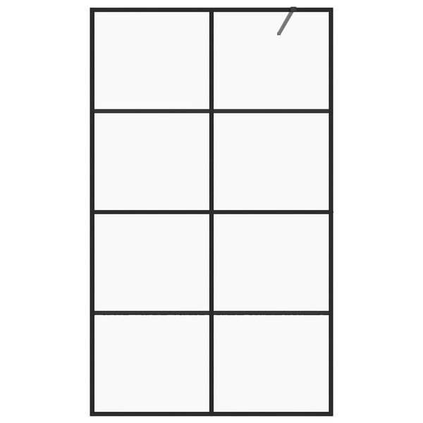 vidaXL Walk-in suihkun seinäke kirkas ESG-lasi 115x195 cm musta
