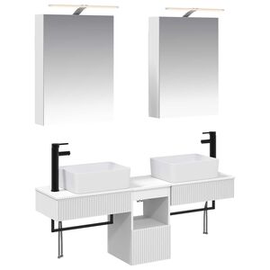 vidaXL Kylpyhuoneen kaappisetti 5 pcs valkoinen 50 x 14,5 x 70 cm