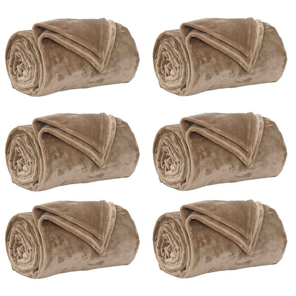 vidaXL Heittop&auml;&auml;llys 6 pcs Camel 220 x 240 cm Fleese