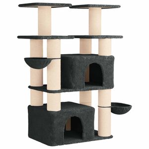 vidaXL Kissanpuu sisaliraapimispuilla Tummanharmaa 147 cm 2 kpl