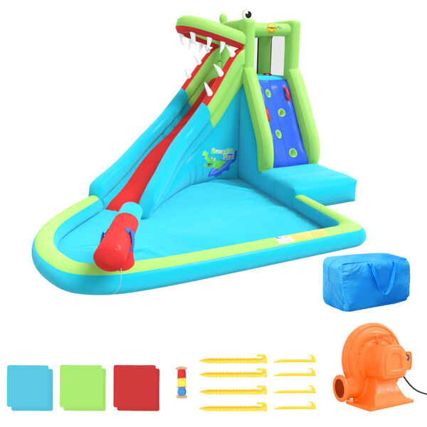 Happy Hop Täytettävä vesiliukumäki kahluualtaalla 356x300x230 cm PVC