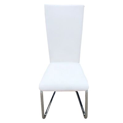 vidaXL Cantilever Ruokapöydän tuolit 2 kpl valkoinen keinonahka
