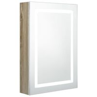 vidaXL LED kylpyhuoneen peilikaappi valkoinen ja tammi 50x13x70 cm
