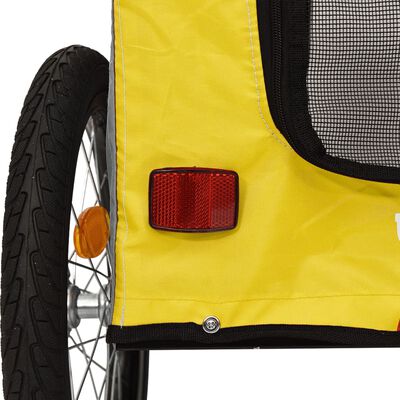 vidaXL Lemmikinkuljetuskärry polkupyörään keltaharmaa kangas ja rauta