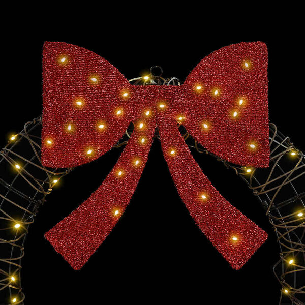 vidaXL Seppele 60 LED-valoilla Lämmin valkoinen 75 cm Rottinki