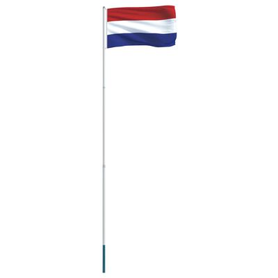 vidaXL Alankomaiden lippu ja tanko alumiini 4 m