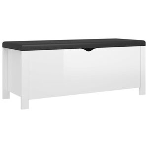 vidaXL S&auml;ilytyslaatikko korkeakiilto valk. 105x40x45 cm tekninen puu
