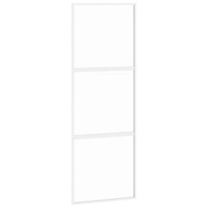vidaXL Liukuovi valkoinen 76x205 cm karkaistu lasi ja alumiini