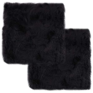 vidaXL Tuolinpehmusteet 2 kpl tummanharmaa 40x40 cm aito lampaannahka