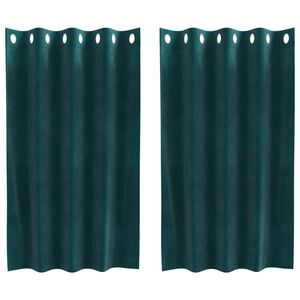 vidaXL Pimennysverhot 2 pcs Tummanvihre&auml; 140 x 140 cm Sametti