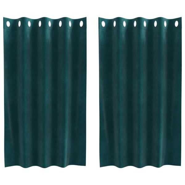 vidaXL Pimennysverhot 2 pcs Tummanvihre&auml; 140 x 140 cm Sametti