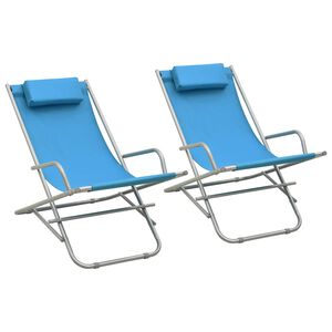 vidaXL Keinutuolit 2 kpl ter&auml;s sininen