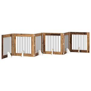 vidaXL K&auml;yt&auml;nn&ouml;llinen koiraportti jalustoilla 6 kpl Vanha puu 482 cm