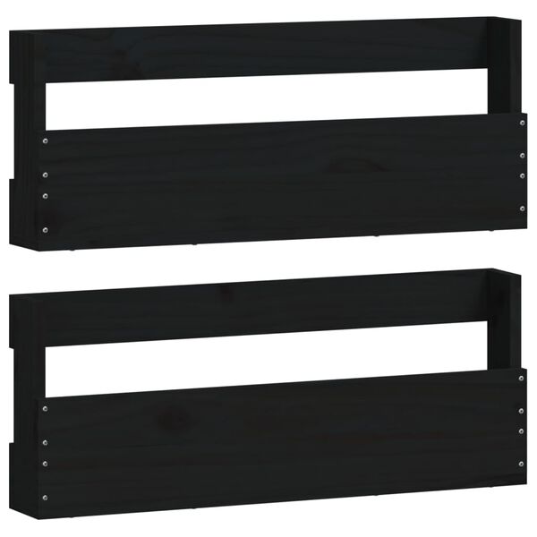 vidaXL Sein&auml;kenk&auml;telineet 2 kpl musta 59x9x23 cm t&auml;ysi m&auml;nty