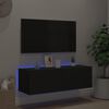 vidaXL TV-sein&auml;kaappi LED-valoilla musta 100x35x31 cm