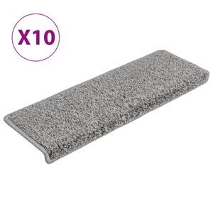 vidaXL Portaiden matot 10 kpl 65x21x4 cm harmaa suorakaiteen muotoinen reuna