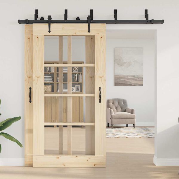 vidaXL Liukuoven asennussarja ter&auml;s 213,5 cm musta