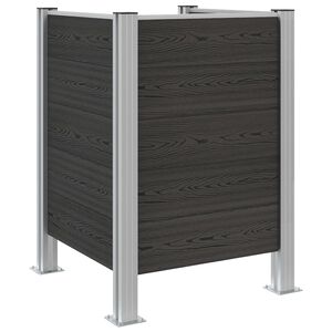 vidaXL Roska-aitaus Harmaa 85 x 85 x 115 cm Alumiini ja WPC
