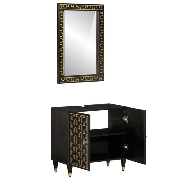 vidaXL 2-osainen Kylpyhuoneen kalustesarja täysi mangopuu