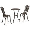 vidaXL Puutarhan Bistro Set 3 pcs pronssi Alumiini