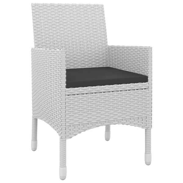 vidaXL 5-osainen Ulkoruokaryhm&auml; tyynyill&auml; polyrottinki ja lasi