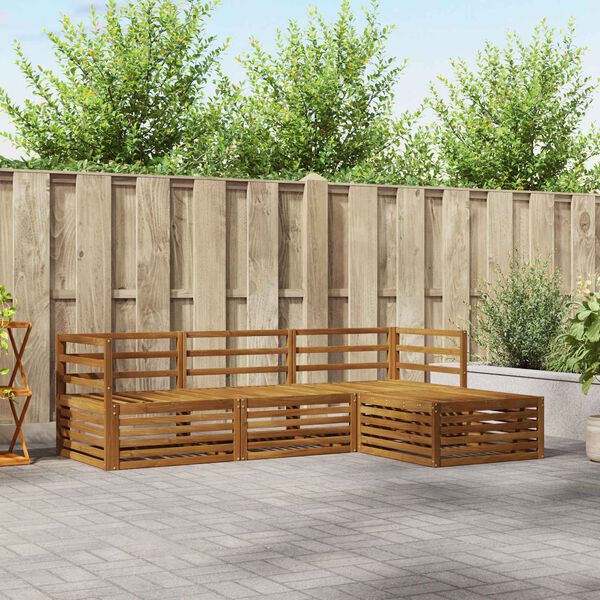 vidaXL Ulkosohvakokoelma 4 pcs Luonnollinen Tihe&auml; akasiapuu