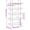 vidaXL Kirjahylly 5 tasoa savutammi 100x33x180,5 cm tekninen puu