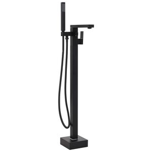vidaXL Vapaasti seisova kylpyammeen hana musta ruostumaton ter&auml;s 90 cm