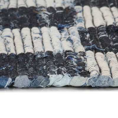 vidaXL Käsin punottu chindi-matto denim 120x170 cm sininen