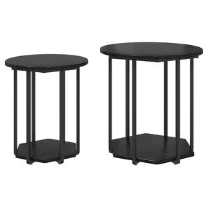 vidaXL Sivup&ouml;yt&auml;setti hyllyll&auml; 2 pcs Musta tammi.