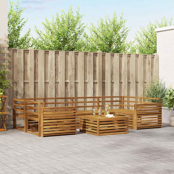 vidaXL Ulkosohvakokoelma 7 pcs Luonnollinen Tihe&auml; akasiapuu