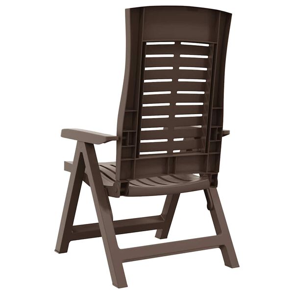 vidaXL Puutarhan nojatuolit 2 kpl muovi mokka