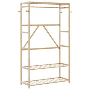 vidaXL Vaateteline hyllyill&auml; 110x40x175 cm Bambu