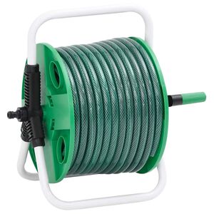 vidaXL Vapaasti seisova letkukela vihre&auml; letkuliitinsarja 0,5" 20m PVC