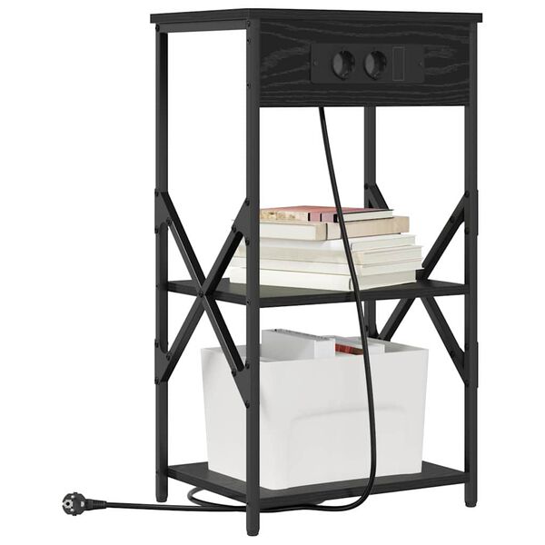 vidaXL Y&ouml;p&ouml;yt&auml;kaappi 2 pcs Musta tammi. 41 x 31 x 76 cm Tekninen puu