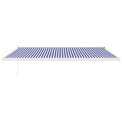 vidaXL Sisäänkelattava markiisi sinivalkoinen 5x3 m kangas/alumiini