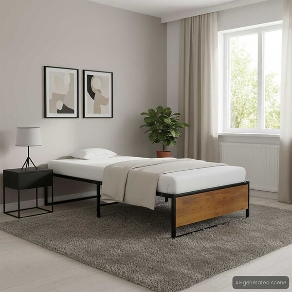 vidaXL S&auml;ngynrunko musta metalli 90x200 cm