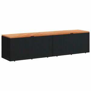 vidaXL Puutarhan s&auml;ilytyslaatikko musta 220x50x54 cm polyrottinki