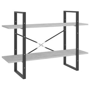 vidaXL 2-tasoinen kirjahylly betoninharmaa 100x30x70 cm tekninen puu