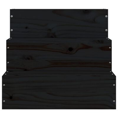 vidaXL Lemmikkiportaat musta 40x37,5x35 cm täysi mänty