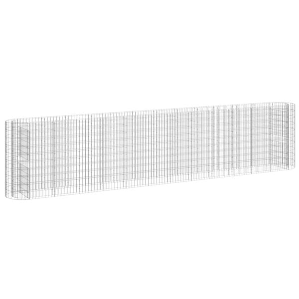 vidaXL Korotettu kivikori/kukkalaatikko galvanoitu rauta 470x50x100 cm